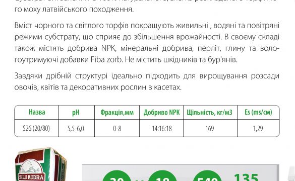 Компанія Арокс Кроп представляє новий  професійний торф'яний субстрат з Латвії — Silu Kudra!